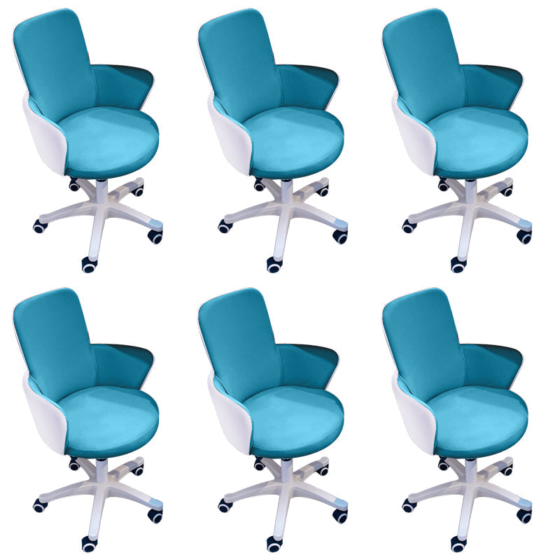 Chaise de bureau sans bras moderne en cuir à hauteur de siège réglable