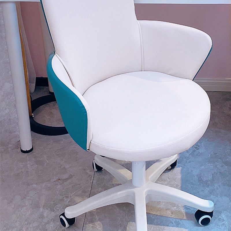 Chaise de bureau sans bras moderne en cuir à hauteur de siège réglable