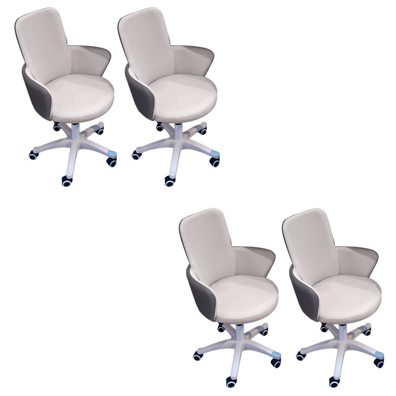 Chaise de bureau sans bras moderne en cuir à hauteur de siège réglable