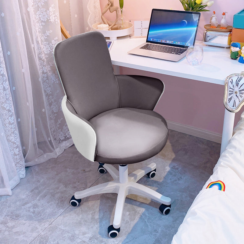 Chaise de bureau sans bras moderne en cuir à hauteur de siège réglable