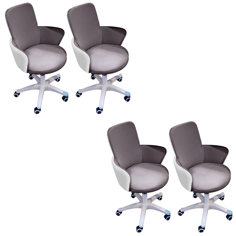 Chaise de bureau sans bras moderne en cuir à hauteur de siège réglable