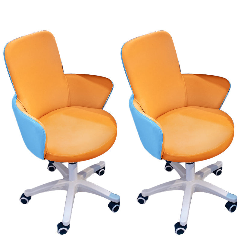 Chaise de bureau sans bras moderne en cuir à hauteur de siège réglable