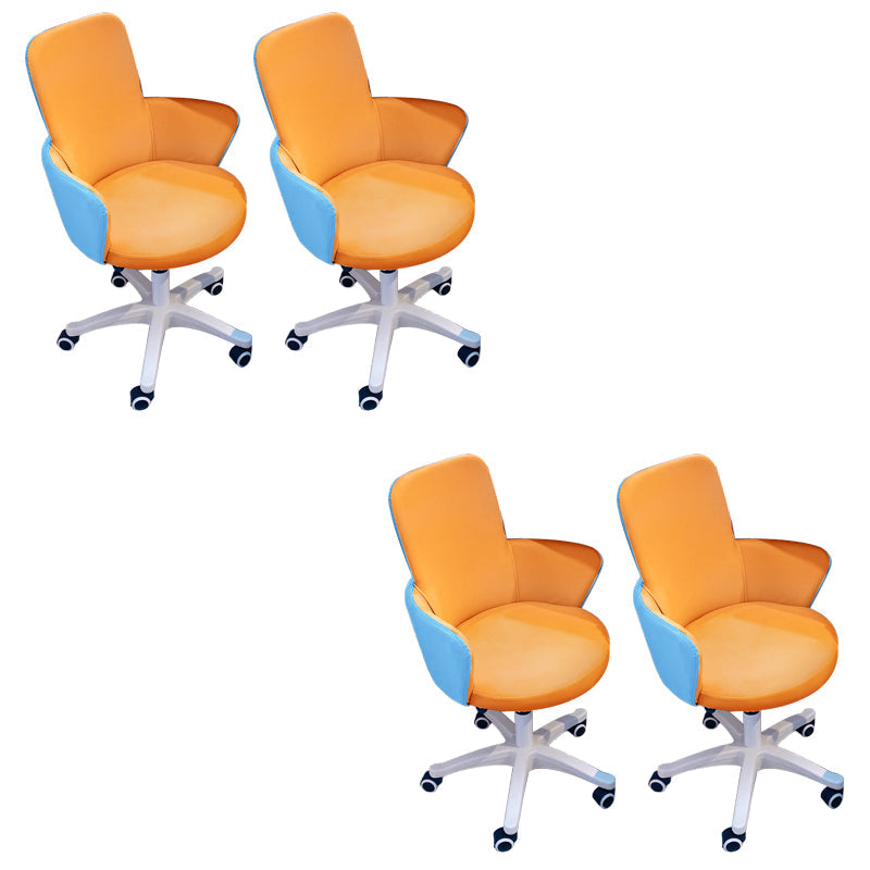 Chaise de bureau sans bras moderne en cuir à hauteur de siège réglable