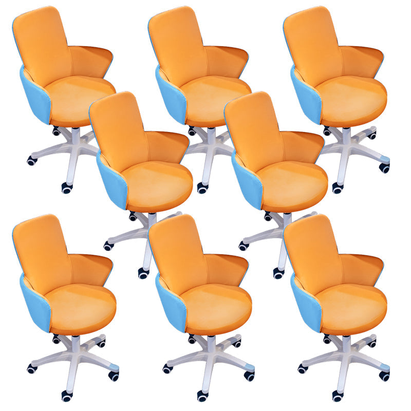 Chaise de bureau sans bras moderne en cuir à hauteur de siège réglable