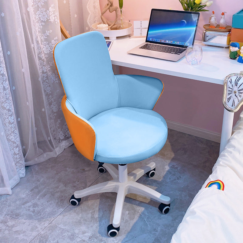 Chaise de bureau sans bras moderne en cuir à hauteur de siège réglable