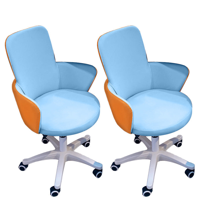 Chaise de bureau sans bras moderne en cuir à hauteur de siège réglable