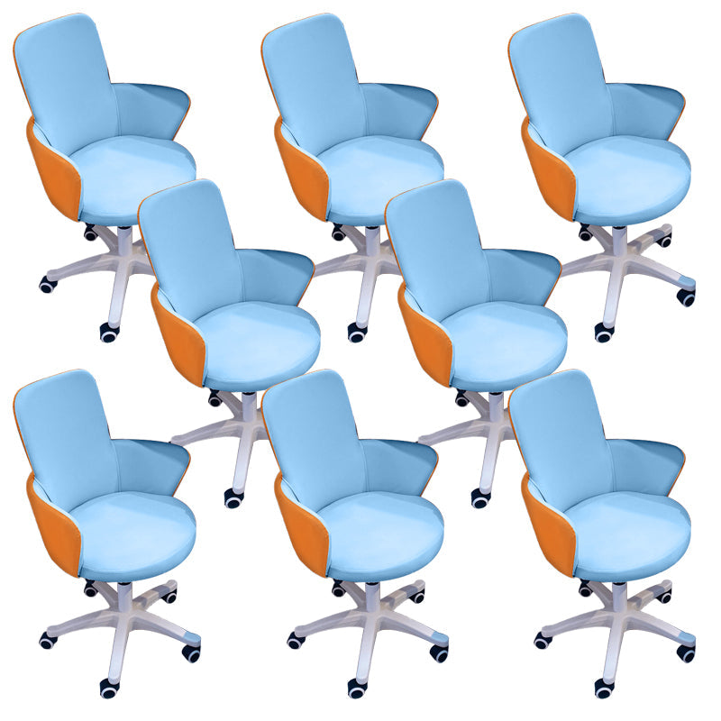 Chaise de bureau sans bras moderne en cuir à hauteur de siège réglable