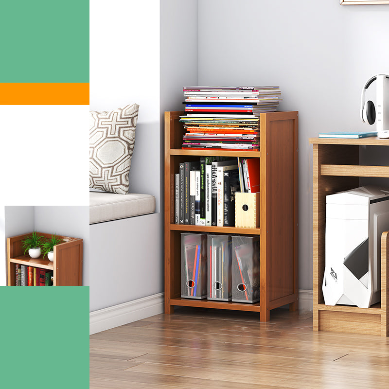 Closed Back Bamboo Bookshelf Contemporary Vertical Bookcase for Home 15.7"L x 11.4"W x 31.9"H Drawer Not Included Clearhalo 'Bookcases' 'furn' 'furn_bookcases' 'Furniture' 'Office Furniture' 7536031