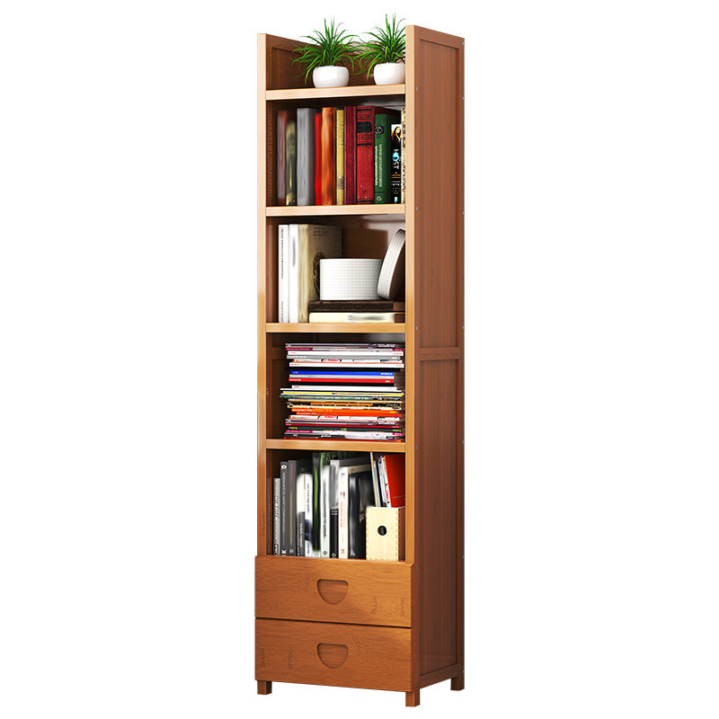 Closed Back Bamboo Bookshelf Contemporary Vertical Bookcase for Home Clearhalo 'Bookcases' 'furn' 'furn_bookcases' 'Furniture' 'Office Furniture' 7536038