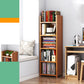 Closed Back Bamboo Bookshelf Contemporary Vertical Bookcase for Home 15.7"L x 11.4"W x 55.1"H Drawer Not Included Clearhalo 'Bookcases' 'furn' 'furn_bookcases' 'Furniture' 'Office Furniture' 7536039