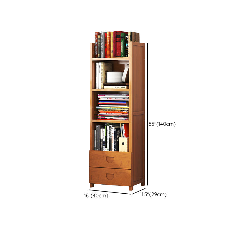 Closed Back Bamboo Bookshelf Contemporary Vertical Bookcase for Home Clearhalo 'Bookcases' 'furn' 'furn_bookcases' 'Furniture' 'Office Furniture' 7536048