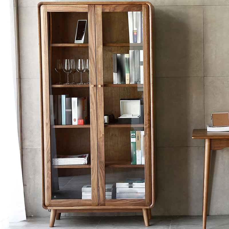 Bibliothèque d'intérieur de style moderne, bibliothèque standard en bois massif avec étagères