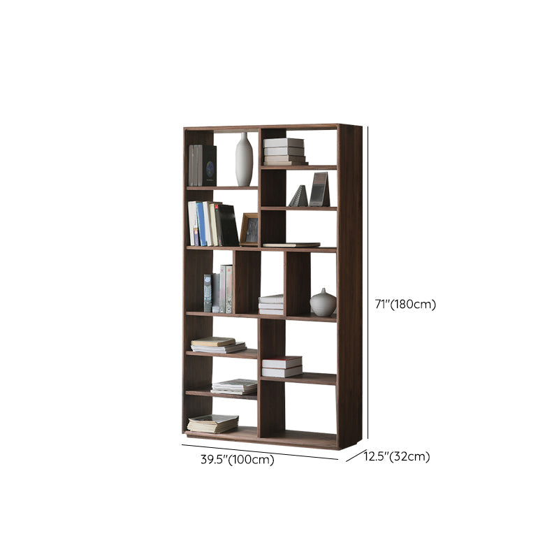 Bibliothèque d'intérieur de style moderne, bibliothèque standard en bois massif avec étagères