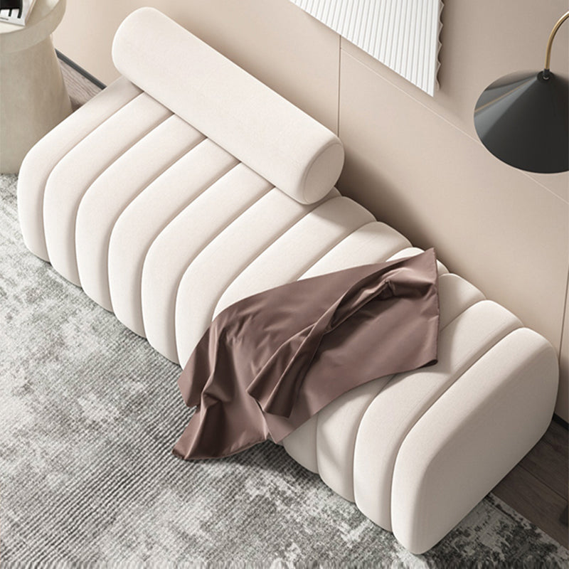 Modern Entryway and Bedroom Bench Backless Seating Bench with Upholstered 79"L x 20"W x 17"H Off-White Clearhalo 'Benches' 'Chairs & Seating' 'furn' 'furn_benches' 'Furniture' 'Living Room Furniture' 7536127