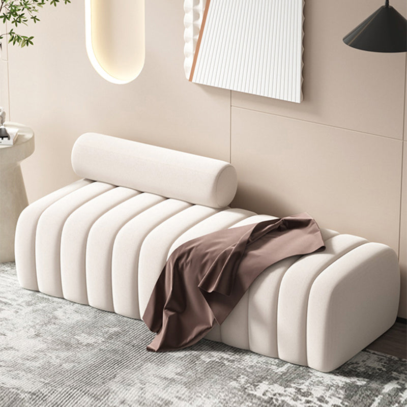 Modern Entryway and Bedroom Bench Backless Seating Bench with Upholstered Off-White Clearhalo 'Benches' 'Chairs & Seating' 'furn' 'furn_benches' 'Furniture' 'Living Room Furniture' 7536128