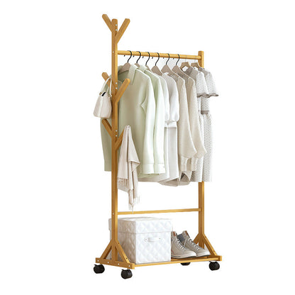 Modern At Rack Prachtige vaste houten kledinghanger met Castors
