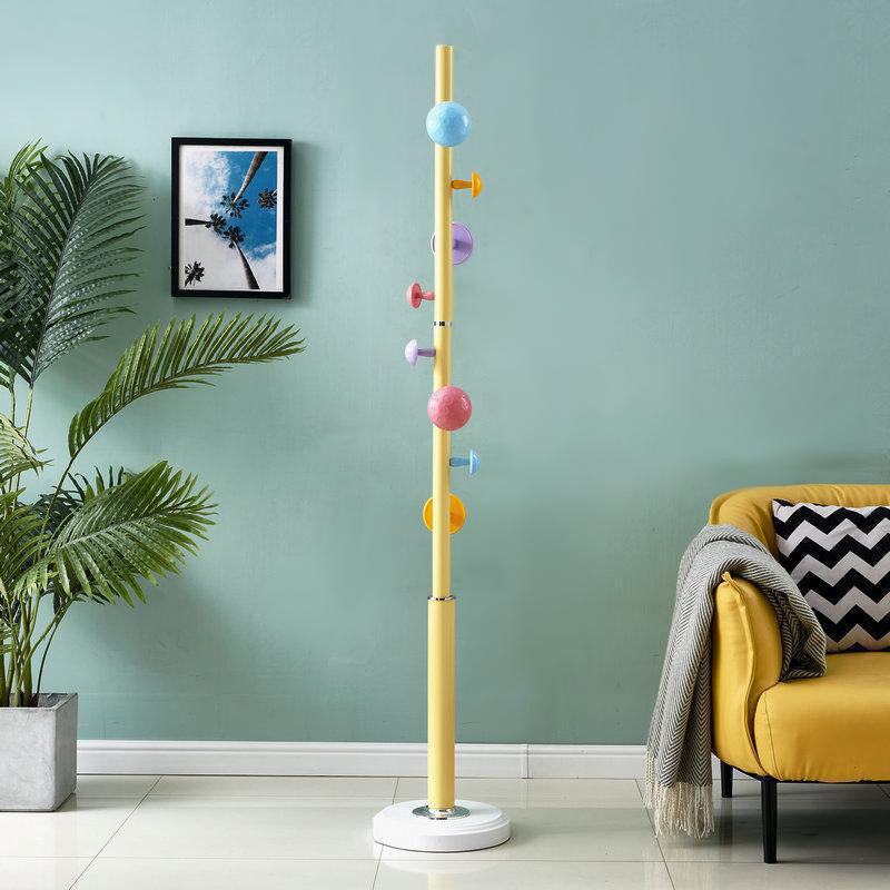 Contemporary Style Entry Hall Tree Standing Coat Rack for Living Room Yellow Round Clearhalo 'Entry & Mudroom Furniture' 'furn' 'furn_hall_tree_coat_racks' 'Furniture' 'Hall Trees & Coat Racks' 'hall_tree_coat_racks' 7536221