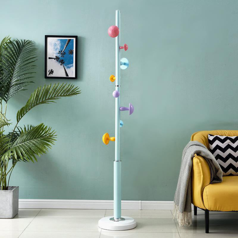 Contemporary Style Entry Hall Tree Standing Coat Rack for Living Room Blue Round Clearhalo 'Entry & Mudroom Furniture' 'furn' 'furn_hall_tree_coat_racks' 'Furniture' 'Hall Trees & Coat Racks' 'hall_tree_coat_racks' 7536231