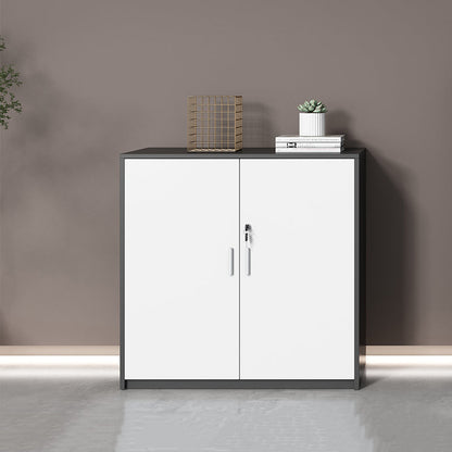 Nordic Lateral Filing Cabinet Wood Frame Key Locking File Cabinet 31"L x 16"W x 31"H White Clearhalo 'Filing Cabinets' 'filling_cabinets' 'furn' 'furn_filling_cabinets' 'Furniture' 'Office Furniture' 7536319