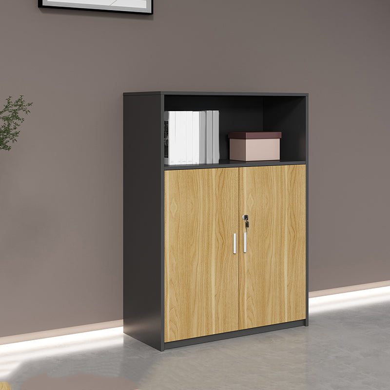 Nordic Lateral Filing Cabinet Wood Frame Key Locking File Cabinet 31"L x 16"W x 47"H Wood Clearhalo 'Filing Cabinets' 'filling_cabinets' 'furn' 'furn_filling_cabinets' 'Furniture' 'Office Furniture' 7536321