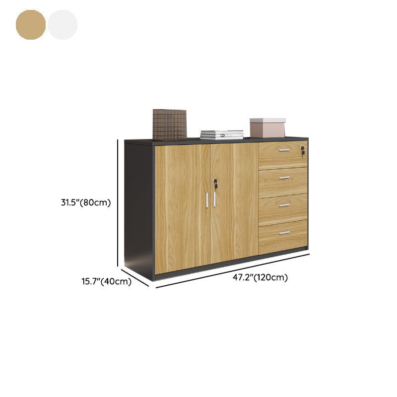Nordic Lateral Filing Cabinet Wood Frame Key Locking File Cabinet Clearhalo 'Filing Cabinets' 'filling_cabinets' 'furn' 'furn_filling_cabinets' 'Furniture' 'Office Furniture' 7536333