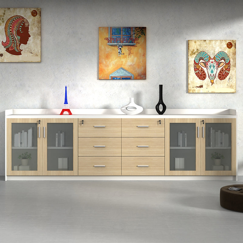 Gabinetto di file contemporaneo Chiave in legno Tasto bloccaggio Abbazzinamento laterale