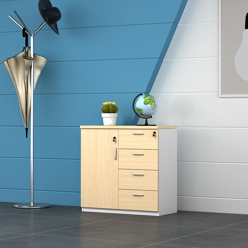 Gabinetto di file contemporaneo Chiave in legno Tasto bloccaggio Abbazzinamento laterale