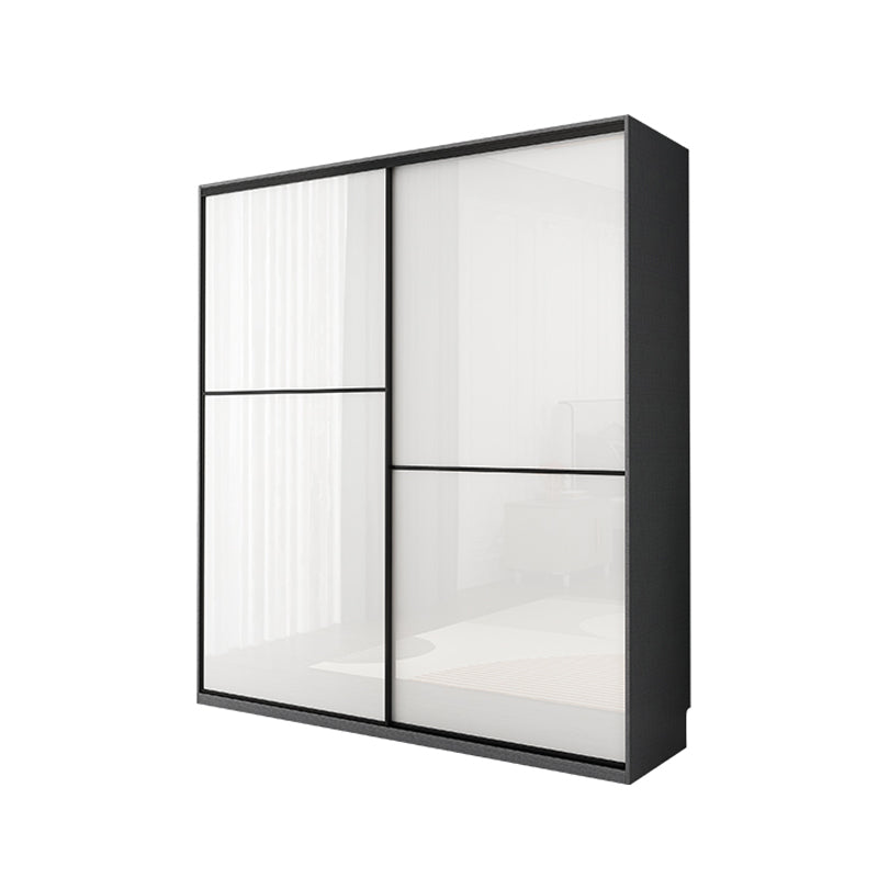 Modern Bedroom Wardrobe Wooden Storage Cabinet with Sliding Doors