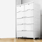 Rectangular Plastic Wardrobe Teen Style Simple White Bedroom Storage Cabinet