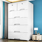 Rectangular Plastic Wardrobe Teen Style Simple White Bedroom Storage Cabinet