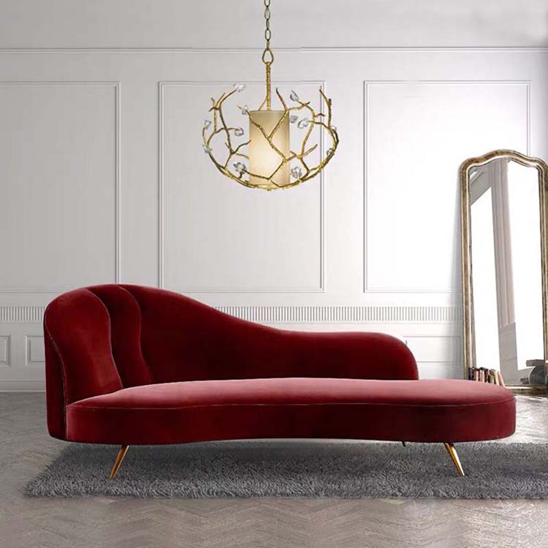 Glam Chaise Lounge Couch Rolled Arm Chaise Lounge for Bedroom Clearhalo 'Chairs & Seating' 'Chaise Lounge' 'chaise_lounge' 'furn' 'furn_chaise_lounge' 'Furniture' 'Living Room Furniture' 7536486