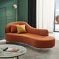 Glam Chaise Lounge Couch Rolled Arm Chaise Lounge for Bedroom Orange Clearhalo 'Chairs & Seating' 'Chaise Lounge' 'chaise_lounge' 'furn' 'furn_chaise_lounge' 'Furniture' 'Living Room Furniture' 7536487