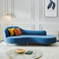 Glam Chaise Lounge Couch Rolled Arm Chaise Lounge for Bedroom Peacock Blue Clearhalo 'Chairs & Seating' 'Chaise Lounge' 'chaise_lounge' 'furn' 'furn_chaise_lounge' 'Furniture' 'Living Room Furniture' 7536488