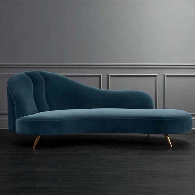 Glam Chaise Lounge Couch Rolled Arm Chaise Lounge for Bedroom Clearhalo 'Chairs & Seating' 'Chaise Lounge' 'chaise_lounge' 'furn' 'furn_chaise_lounge' 'Furniture' 'Living Room Furniture' 7536489