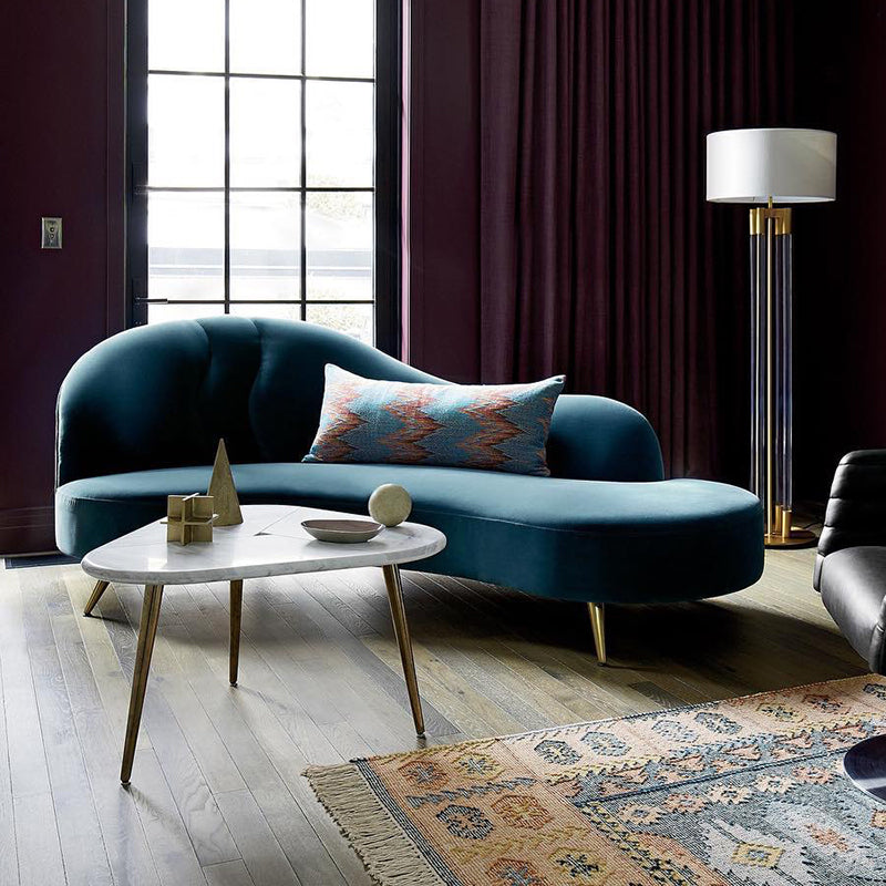 Glam Chaise Lounge Couch Rolled Arm Chaise Lounge for Bedroom Royal Blue Clearhalo 'Chairs & Seating' 'Chaise Lounge' 'chaise_lounge' 'furn' 'furn_chaise_lounge' 'Furniture' 'Living Room Furniture' 7536490