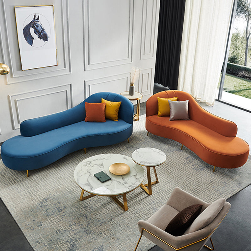 Glam Chaise Lounge Couch Rolled Arm Chaise Lounge for Bedroom Clearhalo 'Chairs & Seating' 'Chaise Lounge' 'chaise_lounge' 'furn' 'furn_chaise_lounge' 'Furniture' 'Living Room Furniture' 7536493