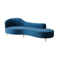 Glam Chaise Lounge Couch Rolled Arm Chaise Lounge for Bedroom Clearhalo 'Chairs & Seating' 'Chaise Lounge' 'chaise_lounge' 'furn' 'furn_chaise_lounge' 'Furniture' 'Living Room Furniture' 7536494