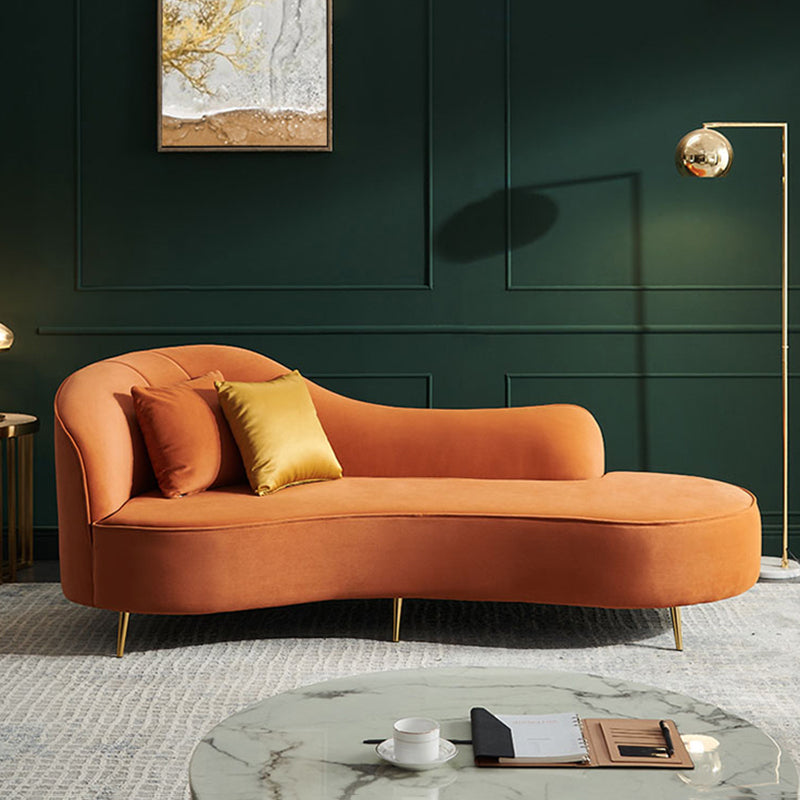 Glam Chaise Lounge Couch Rolled Arm Chaise Lounge for Bedroom Clearhalo 'Chairs & Seating' 'Chaise Lounge' 'chaise_lounge' 'furn' 'furn_chaise_lounge' 'Furniture' 'Living Room Furniture' 7536498