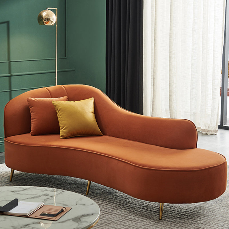 Glam Chaise Lounge Couch Rolled Arm Chaise Lounge for Bedroom Clearhalo 'Chairs & Seating' 'Chaise Lounge' 'chaise_lounge' 'furn' 'furn_chaise_lounge' 'Furniture' 'Living Room Furniture' 7536499