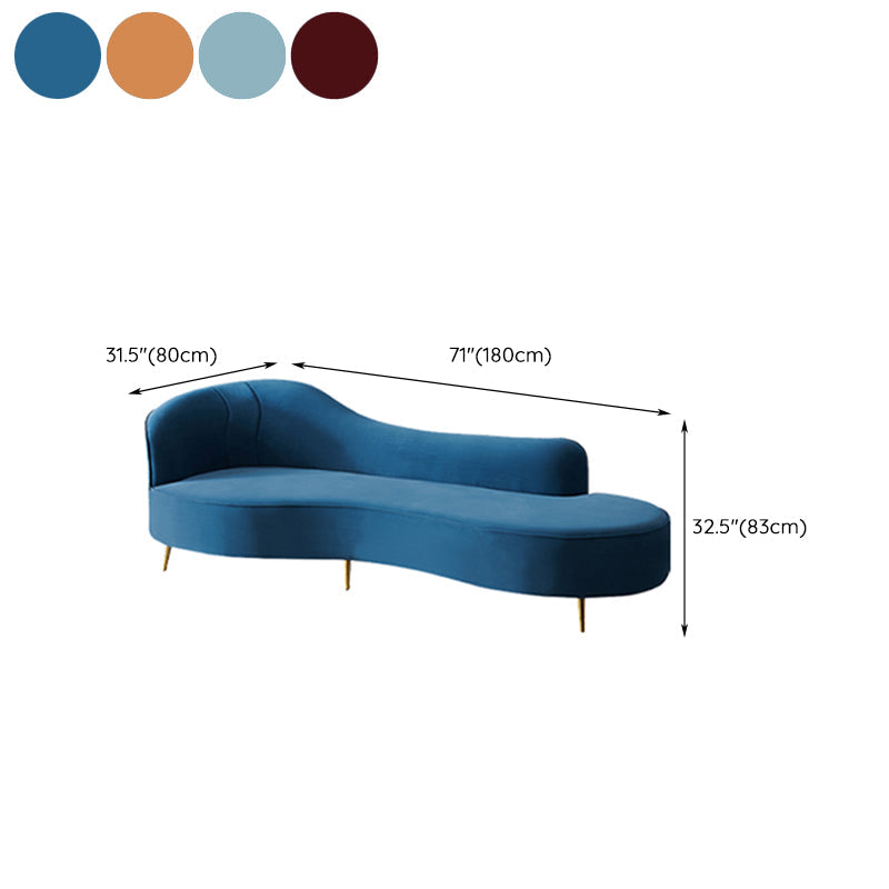 Glam Chaise Lounge Couch Rolled Arm Chaise Lounge for Bedroom Clearhalo 'Chairs & Seating' 'Chaise Lounge' 'chaise_lounge' 'furn' 'furn_chaise_lounge' 'Furniture' 'Living Room Furniture' 7536500