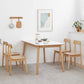 Mesa de comedor rectangular de piedra moderna con patas de madera para comedor