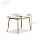 Mesa de comedor rectangular de piedra moderna con patas de madera para comedor