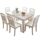 White Rectangle Dining Site Table Marble Dining Room Collection with 4-foot