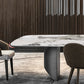 Silver Base Dinner Room Kitchen Table Contemporary Dining Table