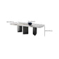 Silver Base Dinner Room Kitchen Table Contemporary Dining Table