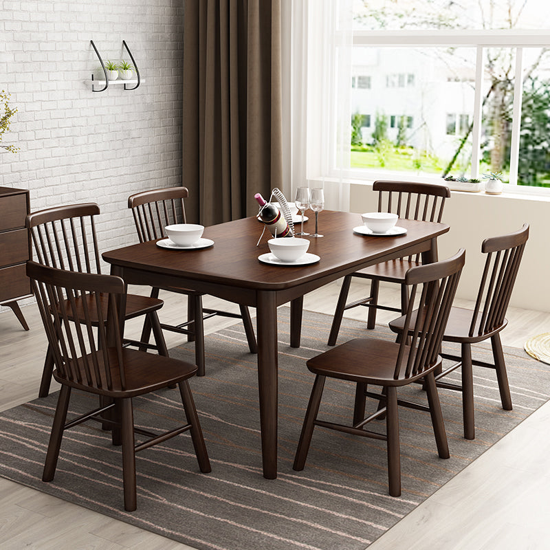Rectangle Contemporary Dining Table Solid Wood Dining Room Table