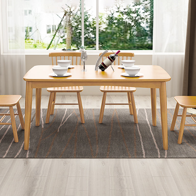 Rectangle Contemporary Dining Table Solid Wood Dining Room Table