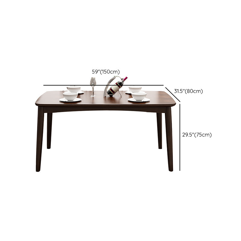 Rectangle Contemporary Dining Table Solid Wood Dining Room Table