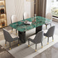 Mesa de comedor con pedestal doble, mesa de comedor rectangular para cocina