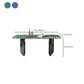 Mesa de comedor con pedestal doble, mesa de comedor rectangular para cocina